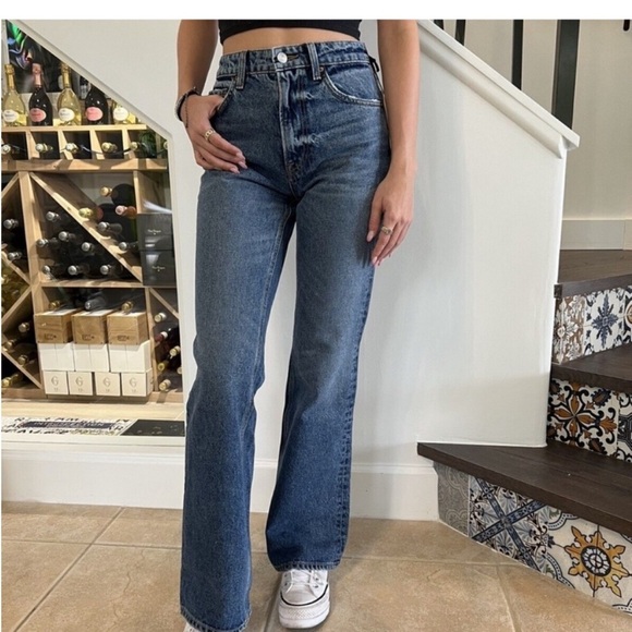 GRLFRND Melanie Petite High Rise Boot Cut Jeans Los Feliz Blue - Picture 7 of 10